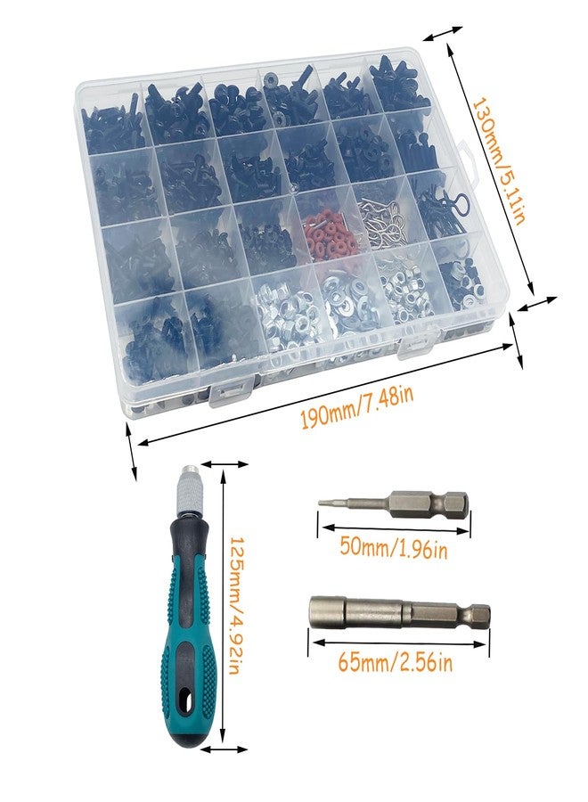 RC Lelut 1000pcs RC Screw Kit and RC Screwdrivers, RC Tool Kit for Traxxas Axial Redcat Arrma HPI HSP SCX10 RC4WD Losi 1/8 1/10 1/12 1/16 Scale RC Cars Trucks Crawler Accessories Screw Kit - Image 3